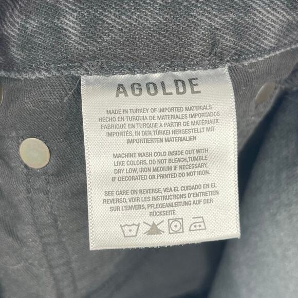 AGOLDE | 90’s Mid Rise Loose Smokestack Black Straight Leg Jeans 25 - Picture 10 of 11